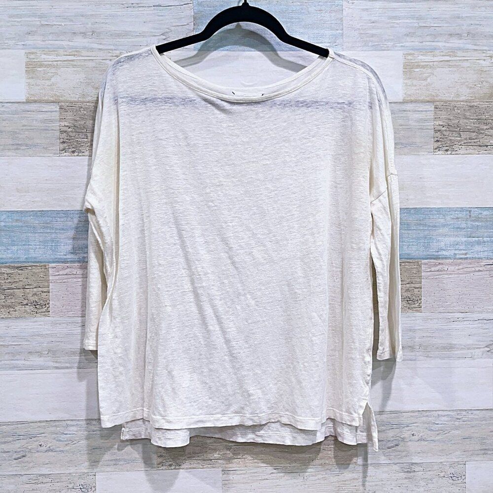 LOU & GREY Bateau Linen Tee White Womens Large